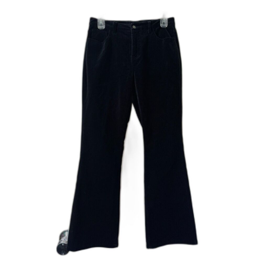 Boston Proper women's size 4 black velvet flare boot leg casual autumn pants